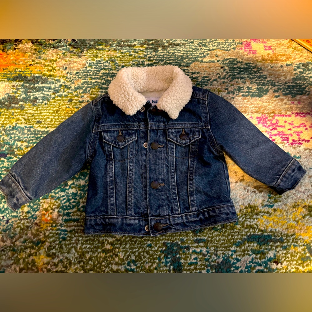 Unisex Old Navy Denim Jacket with Sherpa